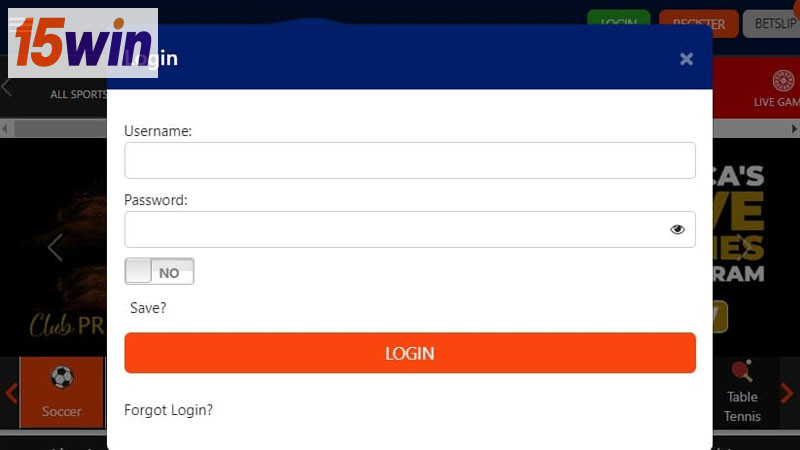 Login Na 15win